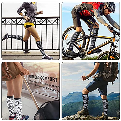 Evolyline 3 pares de calcetines de compresión para hombre y mujer, coloridos calcetines de trombosis con 20 – 30 mmHg calcetines de compresión para deporte, correr, médico, viajes, Multicolor., L-XL