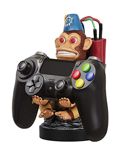 Exquisite Gaming - Exquisite Gaming - Cable guy Monkey Bomb, soporte de sujeción y carga para mando de consola y/o smartphone. Licencia oficial Call of Duty
