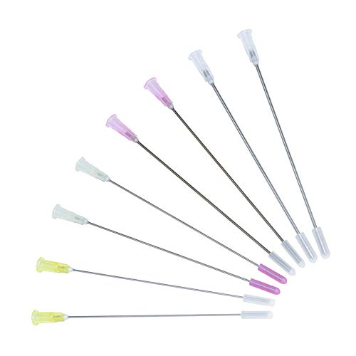 FA LEMON Agujas de Punta Roma, 8 Pack Aguja dispensadora Aguja Roma con Tapa de Silicona para Todo Tipo de jeringas, Aguja de jeringa desechable