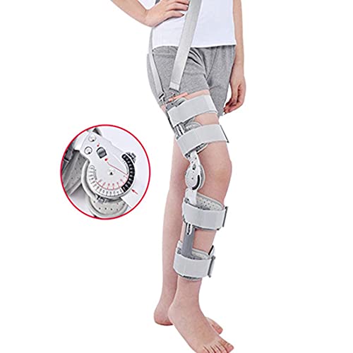 FACAZ Rodillera con bisagras y estabilizadora de ROM Ajustable con Correa, Soporte de rótula postoperatorio, para ligamento Cruzado Anterior/LCP, ligamento lesionado y fracturado, tamaño Universal