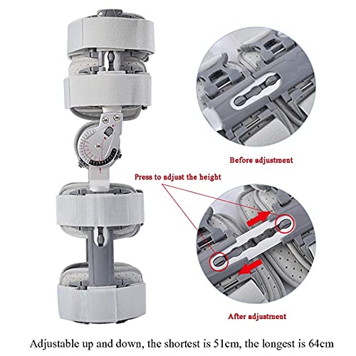 FACAZ Rodillera con bisagras y estabilizadora de ROM Ajustable con Correa, Soporte de rótula postoperatorio, para ligamento Cruzado Anterior/LCP, ligamento lesionado y fracturado, tamaño Universal