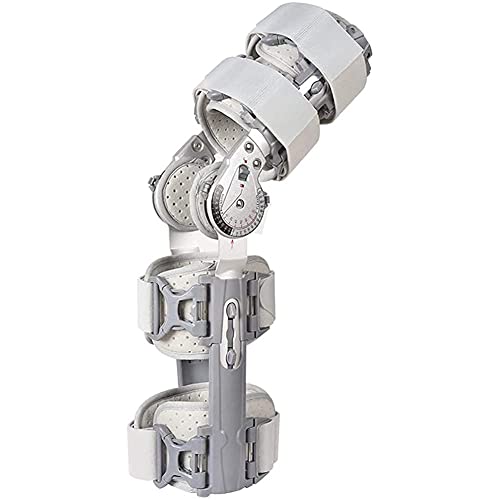 FACAZ Rodillera con bisagras y estabilizadora de ROM Ajustable con Correa, Soporte de rótula postoperatorio, para ligamento Cruzado Anterior/LCP, ligamento lesionado y fracturado, tamaño Universal