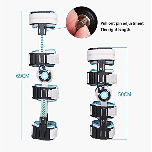 FACAZ Rodillera ROM con bisagras con Correa, Soporte Ajustable para rótula postoperatoria, estabilizador inmovilizador de Rodilla para ACL/PCL, ligamento lesionado y fracturado