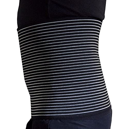 Faja abdominal postoperatoria unisex de contención postparto operación, alivio del dolor de espalda, cierre ajustable, H 28 (negro, L)