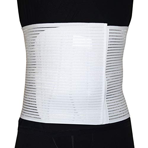 Faja abdominal postoperatoria unisex de contención postparto operación, alivio del dolor de espalda, cierre ajustable, H 28 (negro, L)