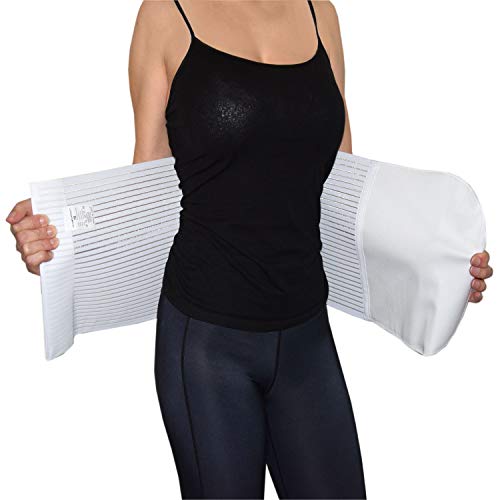 Faja abdominal postoperatoria unisex de contención postparto operación, alivio del dolor de espalda, cierre ajustable, H 28 (negro, L)