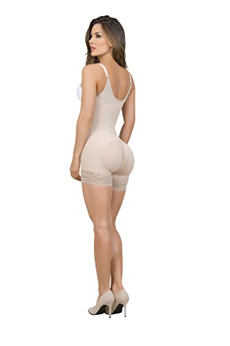 Fajas MariaE 9334 Moldeadora 4 Tallas Ajustables Postquirúrgica Postparto Compresión Alta Faja Colombiana Levanta Cola (XXL, Beige)