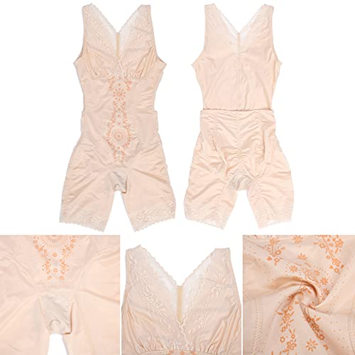 Fajas para mujeres Control de abdomen Patrón de estampado floral Control de abdomen Fajas corporales Adelgazante Entrenador de cintura Faja Body Levantador de glúteos Body de cintura alta(L)