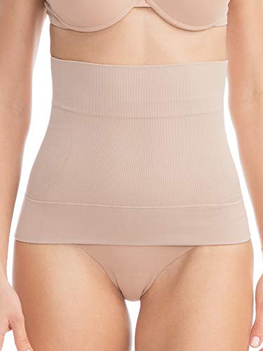 Farmacell Bodyshaper 605S (Carne, S) Banda Abdominal modeladora Invisible y Faja cinturón de contención 4 Palos Anti-Enrollado