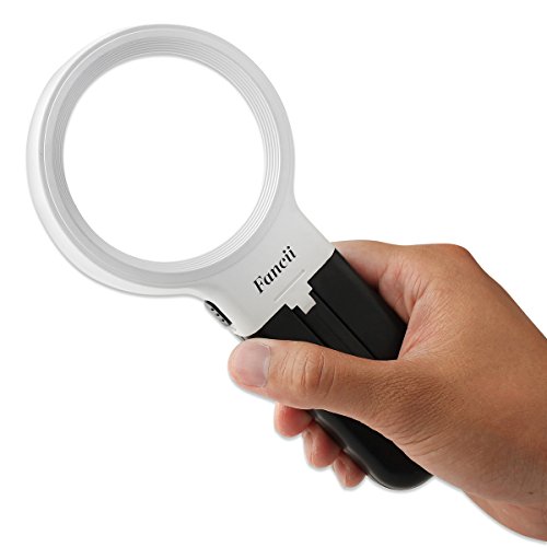 FC Optics Lupa de Pie Grande con Luz LED, Aumento de 2X 4X - Lupa Plegable de Manos Libres con Soporte - Lupa Escritorio para Lectura, Costura, Modelismo, Soldar y Oficina