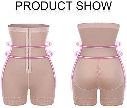FeelinGirl Faja de Cintura Alta Patalón Modelador para Mujer Shapewear Lumbar Adelgazante Thigh Slimmer Beige Cintura 78-84cm(L/Talla 40-42)