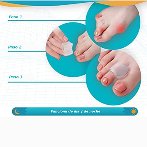 FEETHEALTH 2 corrector de juanete, 4 separadores de dedos del pie de gel. Kit de 6 piezas alivia dolores para corregir y separar los dedos del pie con dos piezas adicionales.