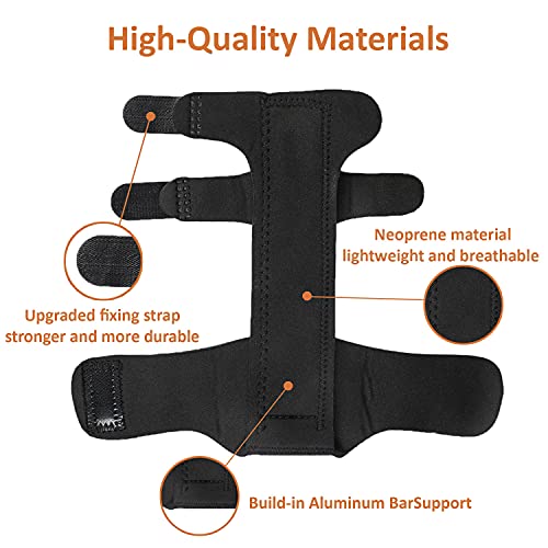 Férula de 2 dedos, soporte ajustable de aluminio, soporte para dedos rotos, artritis, dedo gatillo dedo, alivio del dolor, lesiones en mazo, esguinces (S/M)
