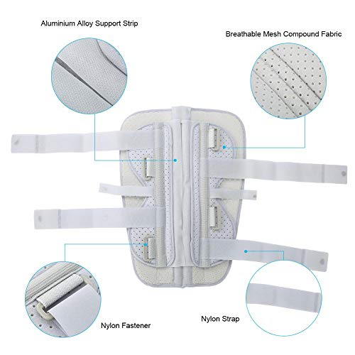 Férula Rodillera Inmovilizadora Rodillera para Rótula Soporte Ajustable Estabilizadora Articular Fijación Estabilización Fractura Lesiones (L)