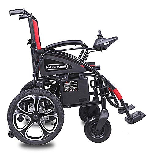 FGVDJ Silla de Ruedas eléctrica para Trabajo Pesado, Silla de Ruedas eléctrica Plegable y Liviana, 360 ?? Joystick W