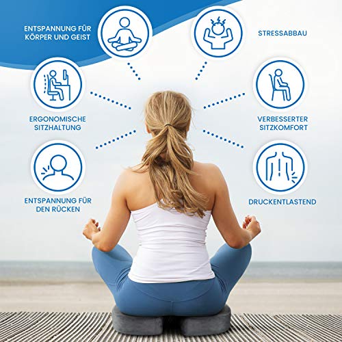 Flexlet ® Cojín de asiento ergonómico, varios grados de dureza para tu peso corporal, alivia la presión, bienestar para tu día a día, color gris, cojín para coxis [90 – 120 kg]