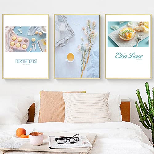 Flores rosas pastel té pared arte lienzo pintura carteles e impresiones decoración nórdica cuadros de pared para la decoración de la sala de estar