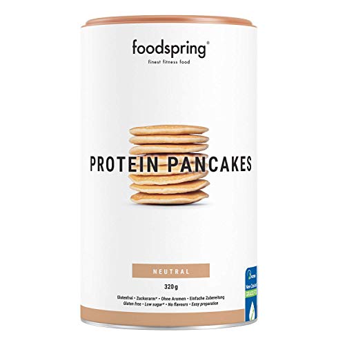 foodspring Tortitas Proteicas, 320g, Mezcla para cocinar, Baja en azúcar, Muy alta en proteínas, Tortitas esponjosas en 5 minutos, sabor y textura mejorados.