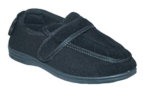 Footloose.Shoes - Pantuflas ortopédicas para hombre con ajuste ancho y correa ajustable, talla 37-44, color, talla 42 EU