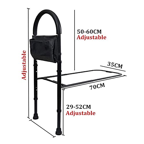 FZYE Asas y rieles de Seguridad para la Cama Barra de Asistencia para la Cama con Bolsillo de Almacenamiento, Barra de la Cama de Altura Ajustable para Adultos Mayores, Asistencia para