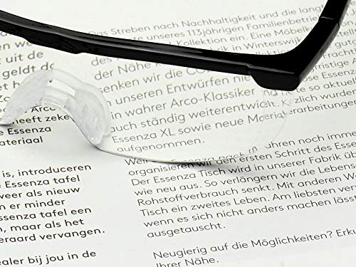 Gafas de aumento tipo lupa, gafas mágicas con ampliación óptica de 200%, incluye bolsa, el original de la publicidad televisiva en Alemania, color Negro
