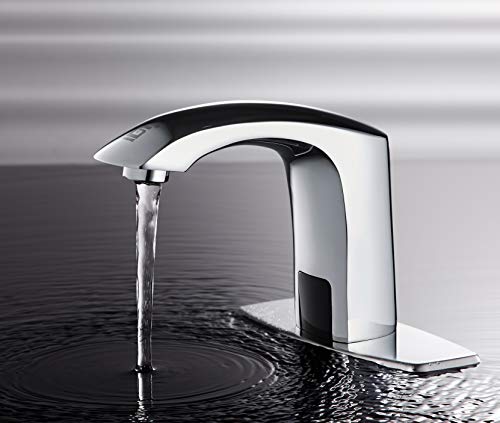 Gangang Lavabo para grifos con sensor de fregadero de baño Grifo automático sin contacto hecho de latón macizo de alta calidad Mezclador de grifo con válvula mezcladora de agua fría y caliente