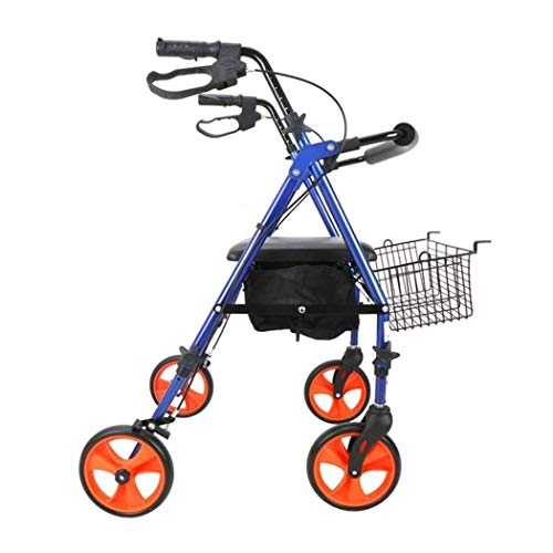 GAXQFEI Andador con Ruedas para Andador Estáncon Bastidor para Caminar para Personas Mayores con Discapacidad, Carro Plegable, Andador, Carrito de Compras