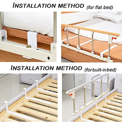Gdmokle Barandillas de La Cama, Barrera Cama PortáTil Barandas ProteccióN Manija Seguridad, Asidero Seguridad NiñOs Barandilla para Ancianos Mayores Adultos (Color : Silver White, Tamaño : 70x40X3cm)