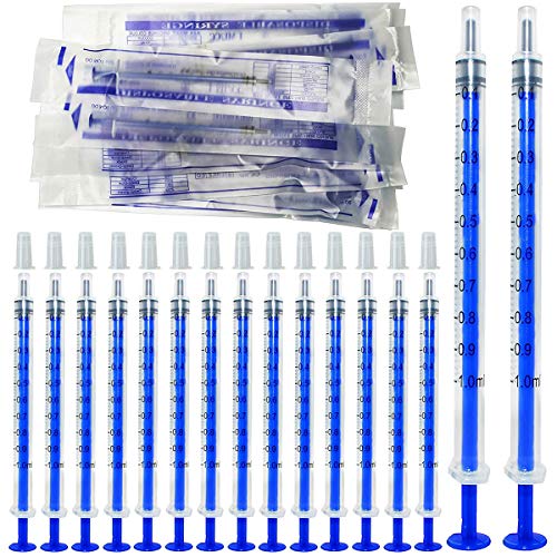 Gebildet 70pcs 1 ml Jeringa con Tapas (sin Aguja), Jeringa Desechable, para Alimentar Alimentos o Medicinas a su Mascota, Perfumes,Lubricantes, Sellantes etc