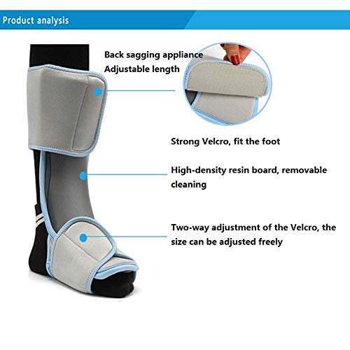 GJNVBDZSF Soporte para los pies, Soporte para la Fractura del Tobillo del pie Soporte Corto y liviano y Funda Protectora Walker Fascitis Plantar Férula Nocturna Transpirable Ajustable