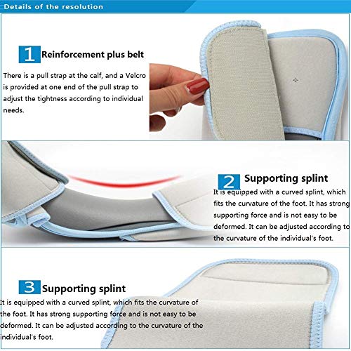 GJNVBDZSF Soporte para los pies, Soporte para la Fractura del Tobillo del pie Soporte Corto y liviano y Funda Protectora Walker Fascitis Plantar Férula Nocturna Transpirable Ajustable