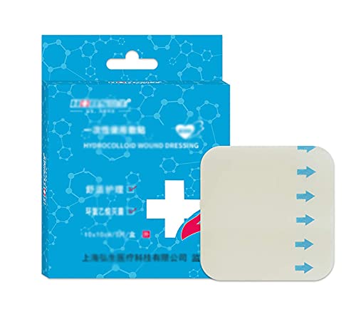 GKPLY Apósito de Espuma de Silicona, Apósito de Espuma médica para el Sacro, Apósito de Espuma Adhesiva de Silicona con Borde de 10 Piezas, Parche para escaras, Apósito para úlceras, Tamaño 4"x4.
