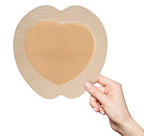 GKPLY Sacro de Espuma Adhesiva de Silicona con Borde, 5 Piezas de Parche de Silicona para úlceras de decúbito, Que se Puede Doblar para una curación rápida, tamaño 9"x 9".