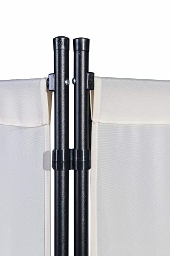 GOJOOASIS Biombo 170 x 220 cm Separador de 4 Paneles, Decoración Elegante, Separador de Ambientes Plegable, Divisor de Habitaciones (Blanco)