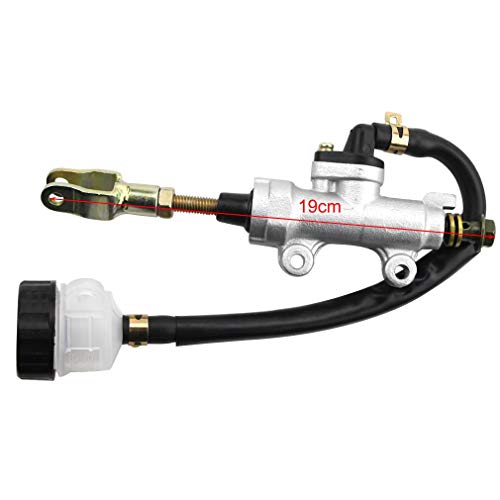 GOOFIT Bomba De Freno Cilindro Maestro De Trasero Con DepóSito Reemplazo Para Cb400 Cbr250 Cbr400cb-1 50cc 70cc 90cc 110cc 125cc Pit Bike Scooter Ciclomotor Atv Quad Motor Plata