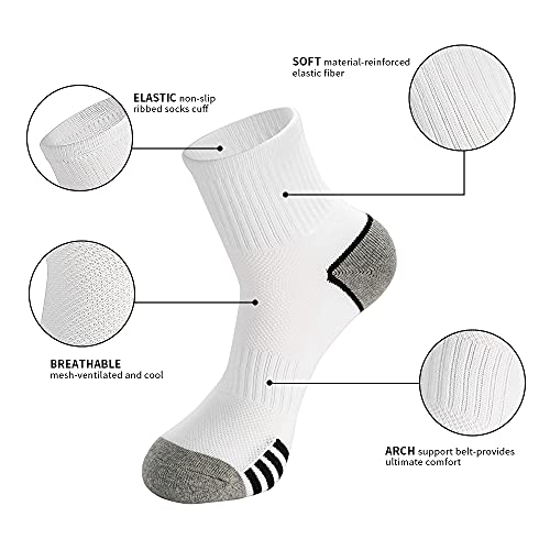 Gozlu 5 Pares Calcetines Deporte Hombre, Calcetines Anti-ampollas para Running y Ciclismo, Transpirable, Absorbe el Sudor, Arco de CompresióN, Quarter Calcetines Talla 41-46