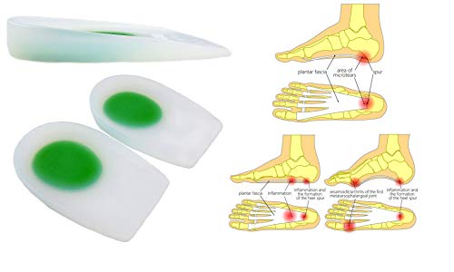Green Feet Cojín de talón de gel, ayuda anatómica para los problemas del talón, también excelente para el espolón del talón y las molestias del tendón de Aquiles Talla (37-40)