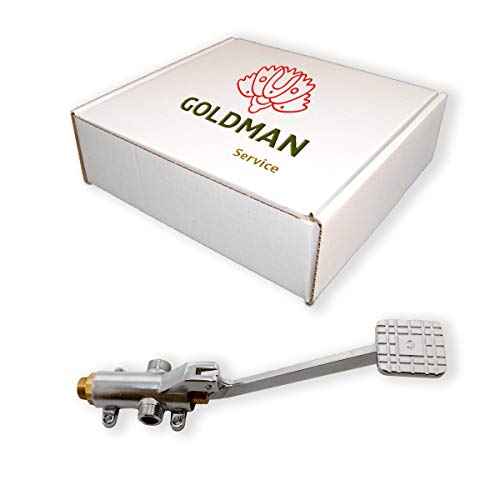 Grifo pedal mezclador dos aguas para fregaderos industriales de hostelería, lavamanos a pedal. Grifo de acero de pie con pedal pulsador.