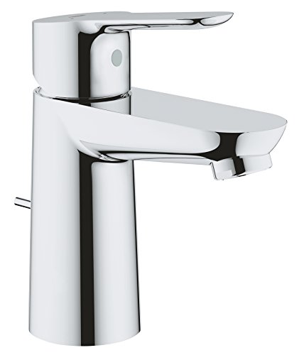 Grohe Bauedge - Grifo de lavabo con barra de tracción, vaciador automático y EcoJoy, tamaño S (Ref. 23802000)