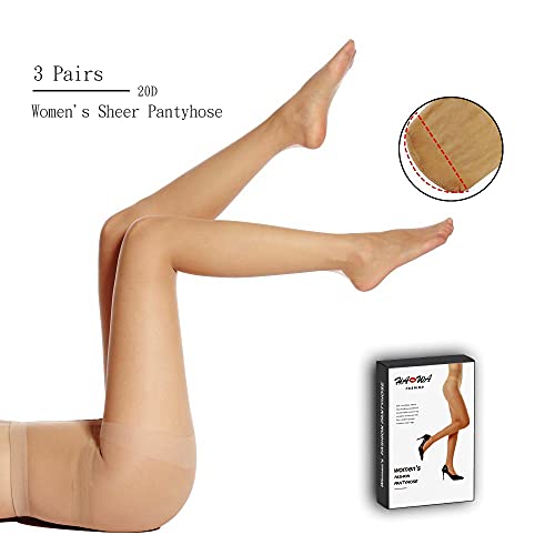 HA WA 3 Pares Medias de Compresion Mujer ，20D Pantys Mujer Medias Reductoras