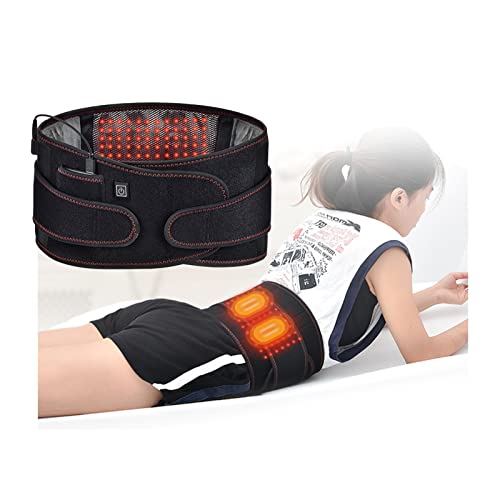 Hcyx Almohadilla térmica para Dolor de Espalda, cinturón de Cintura de Calentamiento rápido, cinturón Ajustable, para Dolor Lumbar, Abdominal, calambres en Las piernas, Alivio del Dolor artrítico