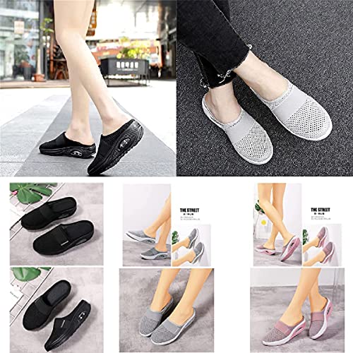 HengYuan Zapatos para Caminar con amortiguación de Aire para Mujeres, Sandalias ortopédicas de Malla Antideslizante para Caminar, Zapatillas de Deporte Casual Transpirables al Aire Libre (Pink,EU 38)