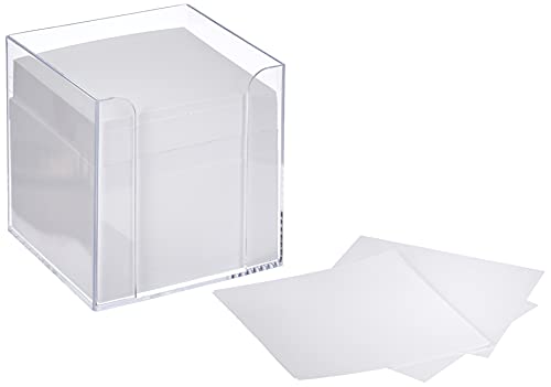 Herlitz 10410801 - Cubo transparente con bloc de notas (9 x 9 x 9 cm), 700 hojas blancas