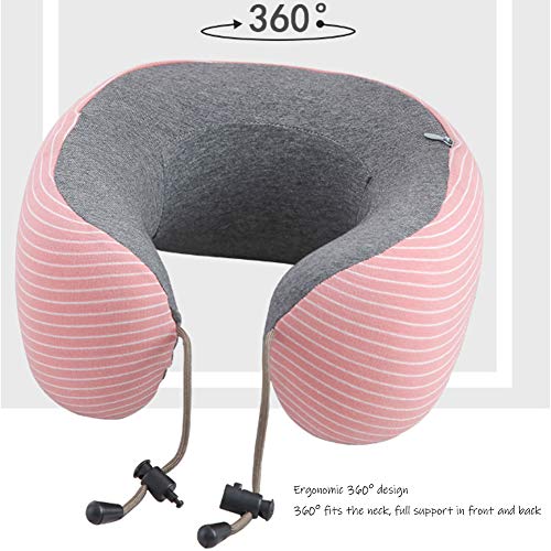 HKMA Almohada De Viaje - Almohada De Espuma Viscoelástica para El Cuello Almohada De Apoyo, Cómodo Y Portátil Cojín De Apoyo para La Cabeza del Cuello para Avión, Tren, Coche, Viajar, Leer,D