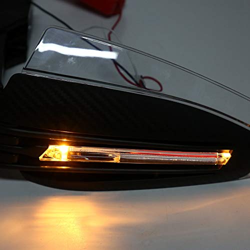 Hlyjoon Protectores de mano Par de motocicletas 7/8 pulgadas Diámetro externo Manillar Protectores Moto LED Señal de giro Protector del indicador DRL