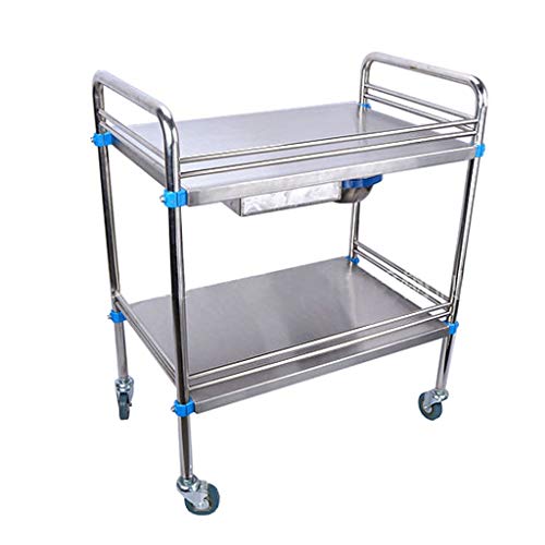 Idea Simple Carro Médico Carro de Acero Inoxidable/Salón de Belleza Hospital Clínica Vehículo Utilitario/Mesa de Instrumentos Médicos/Clínica Vehículo Quirúrgico/Estación de Infusión Vehículo