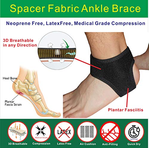 IRUFA, AN-OS-11, 3D transpirable tejido elástico patentado ajustable atlética Achillies Tendon tobillo envoltorio, fascitis plantar, alivio del dolor para esguinces, esguinces