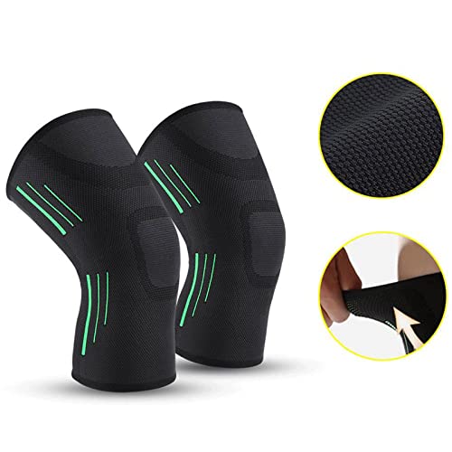 JIYANANDPHX Rodilleras Rodilleras for Deportes 1 unids Running Cycling Soporte Sarteles Elástico Baloncesto Volleybal Tennisl Fitness Knee Pads Gimnasios Accesorios (Color : Green, Size : Medium)