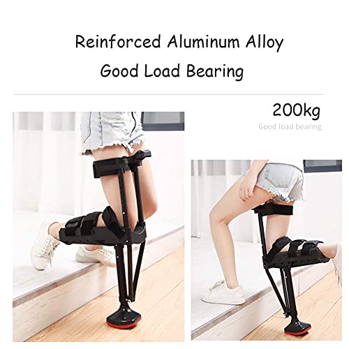 Joyfitness Muleta De Rodilla De Mano Libre Antideslizante Ajustable, Soporte De Andador Telescópico De Una Sola Pierna Ajustable En Altura para Lesiones/Discapacidades/Soportes para Ancianos