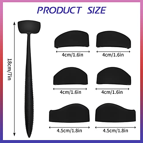 Juego de 6 en 1 de silicona con forma de pliegue de sombra de ojos, sello silicona para sombra de ojos, kit de línea de pliegue, plantilla de sombra de ojos precisa para el maquillaje de las mujeres